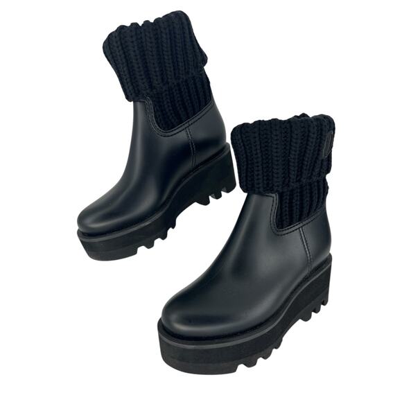 Moncler Ginette Waterproof Fold Over Wedge Rain Boot - Picture 5 of 13